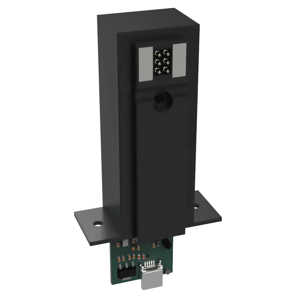 3D render of the custom PCB assembly for a smart insole charging case