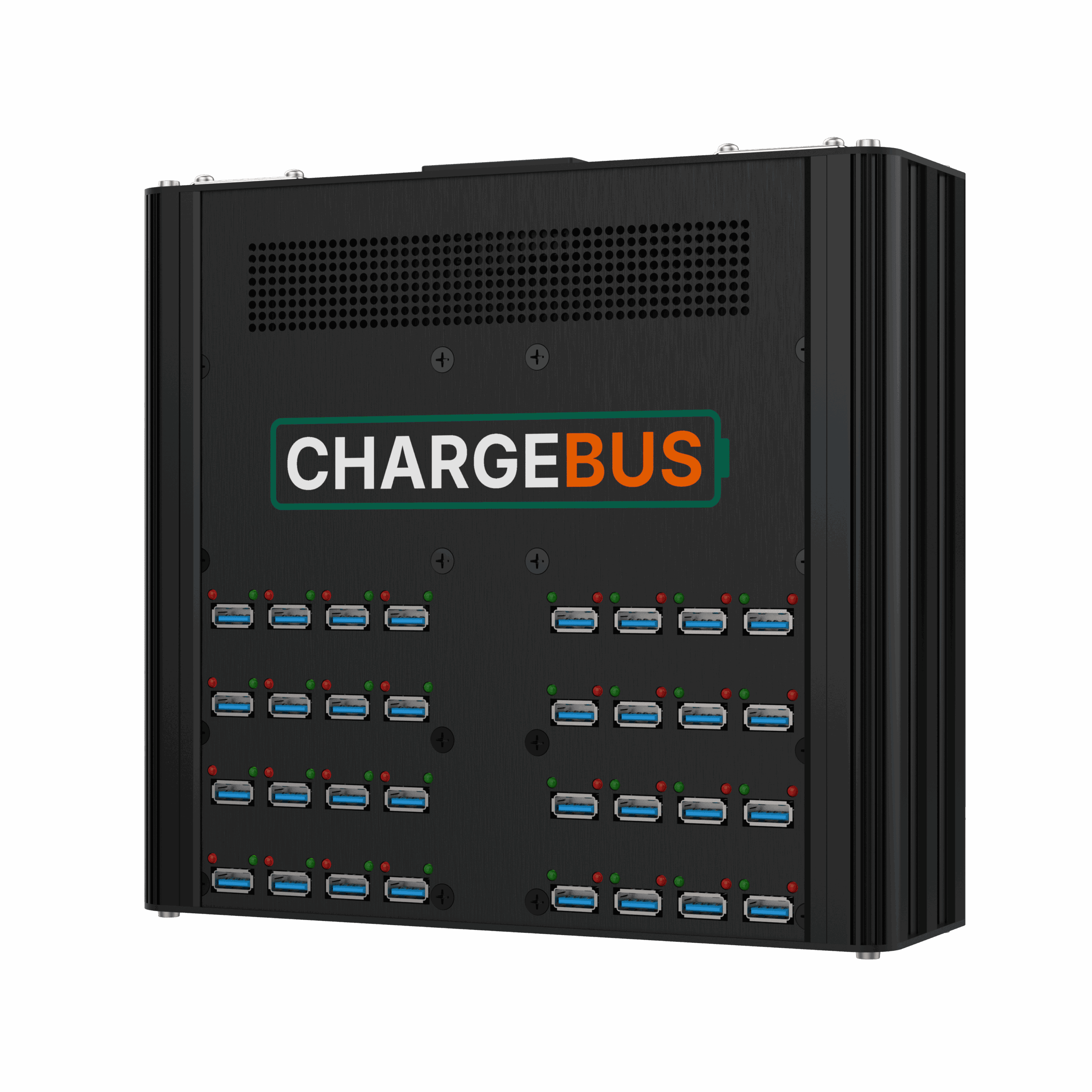 ChargeBus Power 32 desktop charger with 32 USB-A ports