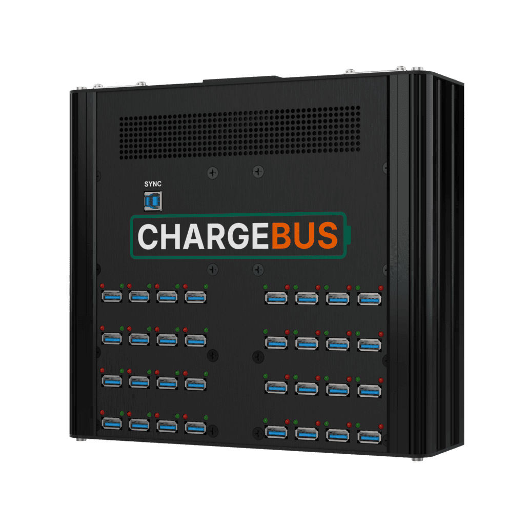 ChargeBus Sync 32 desktop charging and sync system with 32 USB-A ports