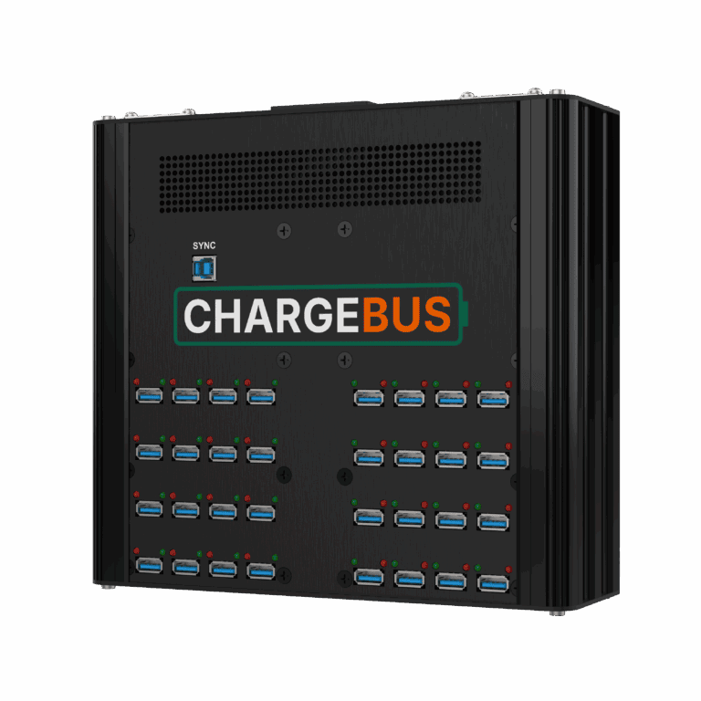 ChargeBus Sync 32 desktop charging and sync system with 32 USB-A ports