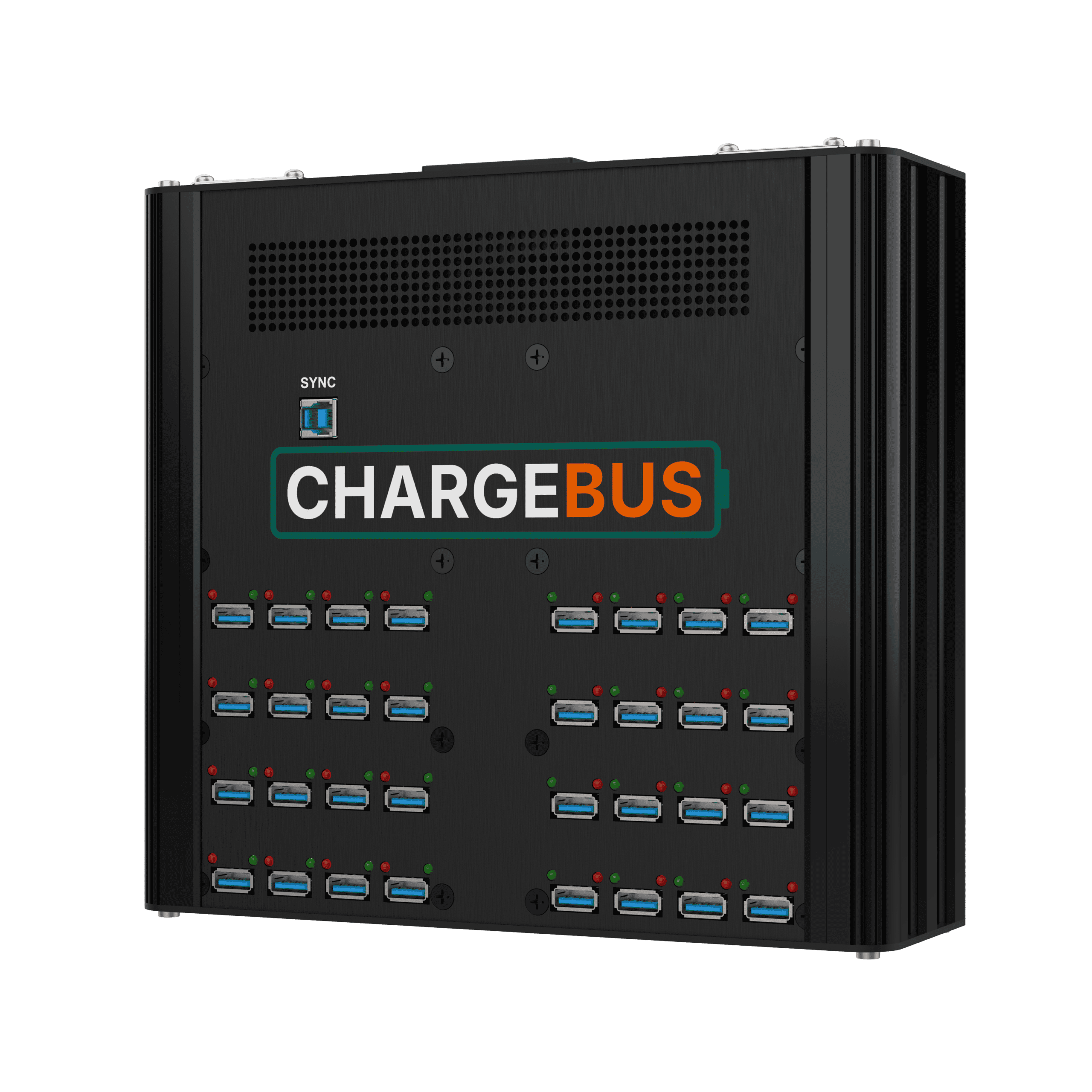 ChargeBus Sync 32 desktop charging and sync system with 32 USB-A ports