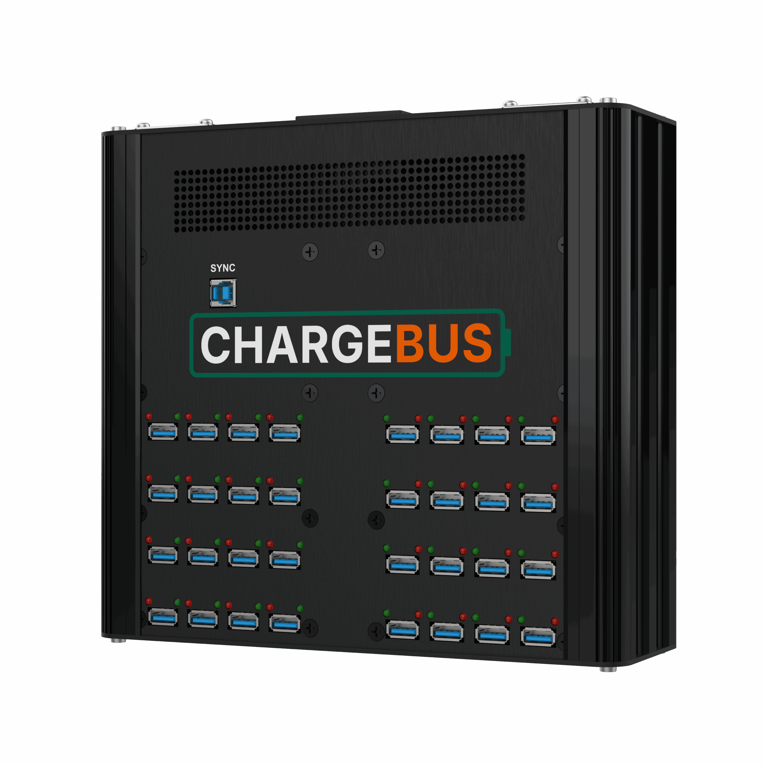 ChargeBus Sync 32 desktop charging and sync system with 32 USB-A ports