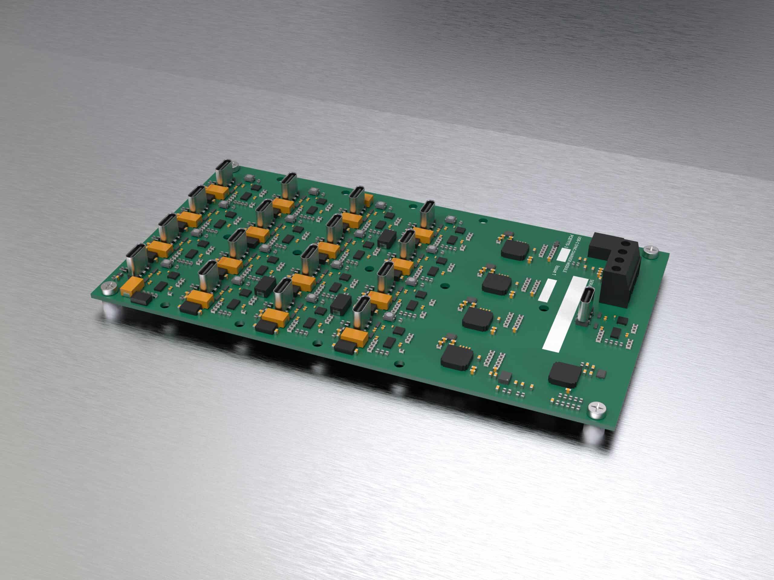 ChargeBus UB16-C/5G 16-port USB-C charging and sync circuit board